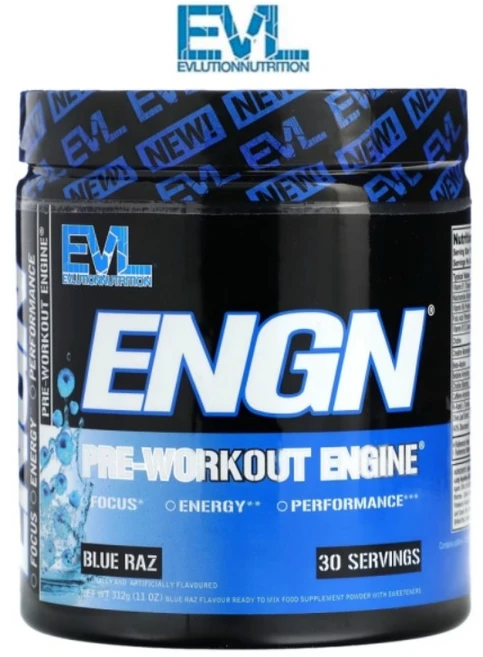EVLution Nutrition ENGN 프리 워크아웃 엔진 블루라즈 312g, 2개 - 쿠팡