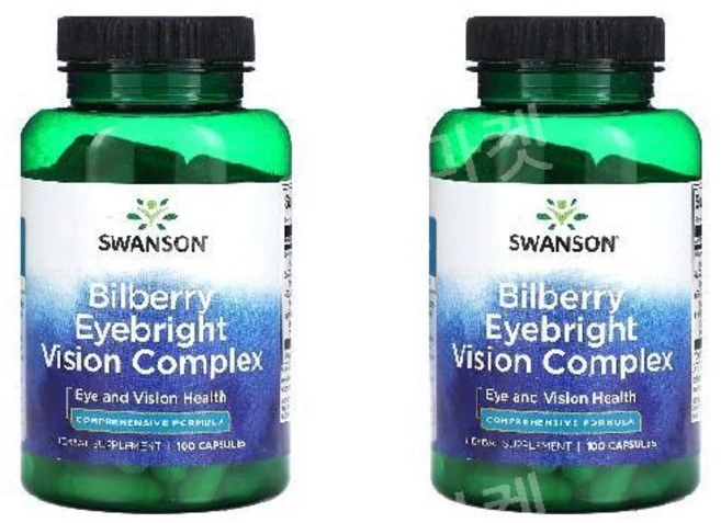 스완슨 빌베리 아이브라이트 비전 컴플렉스 캡슐, 2개, 100정 - 쿠팡