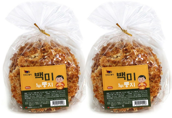 전주한옥마을 꼬순향 한옥누룽지 백미누룽지 850g x 2봉 누룽지탕 숭늉, 2개