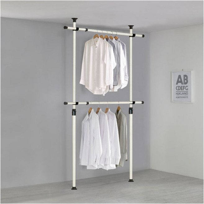 왕자행거 왕자 2단 너비조절행거, 화이트