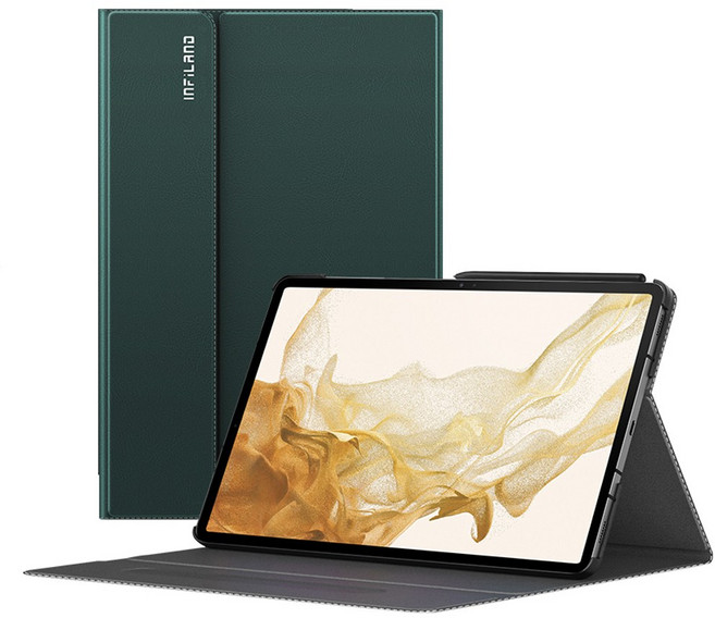 VISBYH 비스비 갤럭시탭 S8플러스 케이스 S펜수납 북커버, 미드나이트 그린, 1개