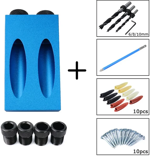 문짝지그 목공 구멍 로케이터 드릴 비트 포켓 홀 지그 키트 5 도 가이드 펀처 DIY, 03 MG00084