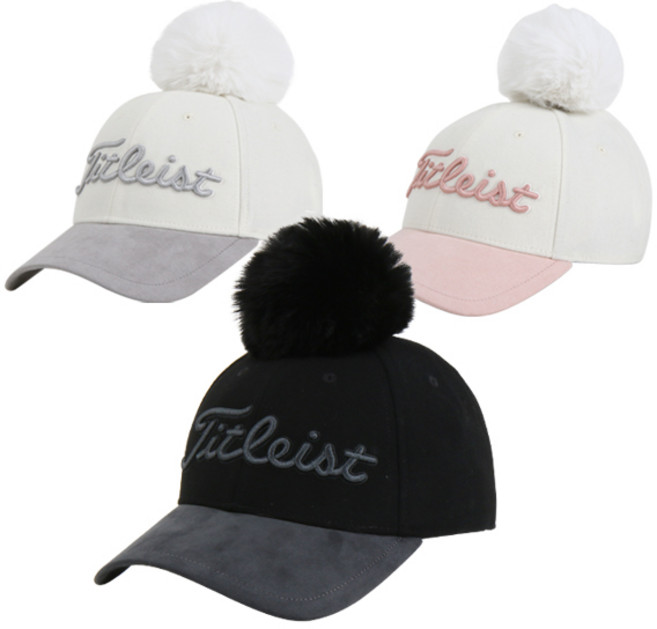 [타이틀리스트] 여성용 폼폼 방한 골프모자, 1개