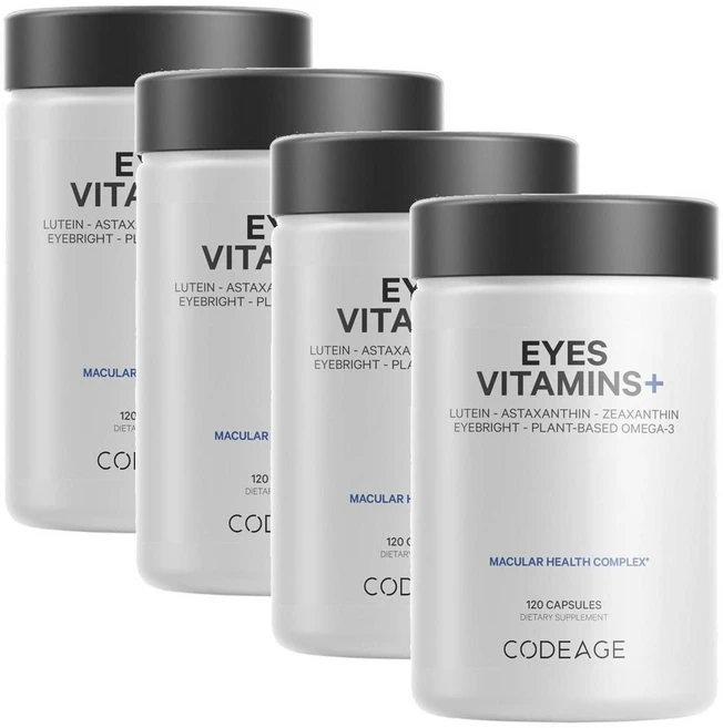 코드에이지 아이 비타민 플러스 루테인 아스타잔틴 제아잔틴 캡슐 Codeage Eyes Vitamin+, 120정, 4개 - 쿠팡