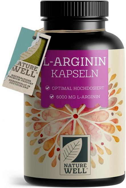 독일 네이처웰 NatureWell L-Arginine L 아르기닌 6000 mg, 2개, 360정