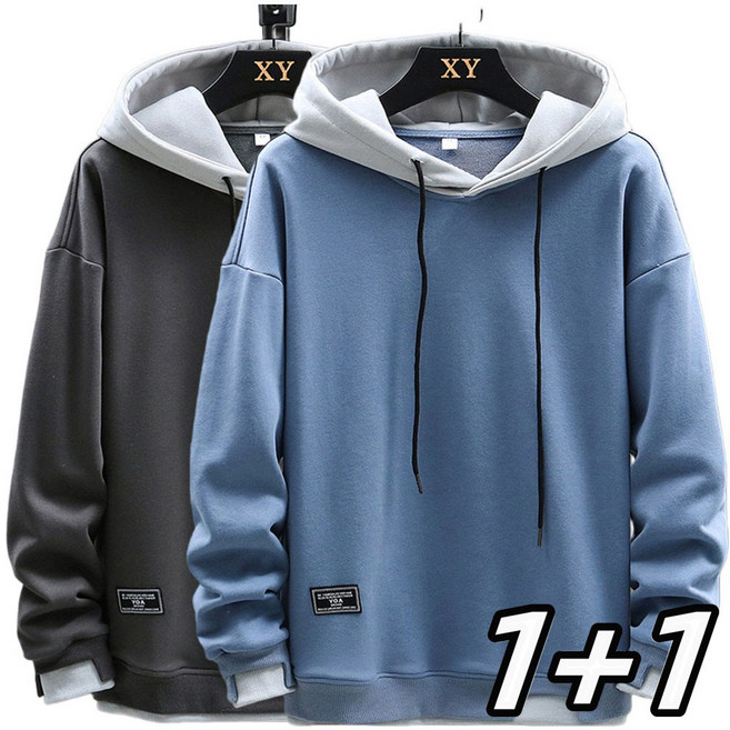 1 + 1 남성티셔츠 긴팔티 맨투맨 티 후드티 캐주얼 IWH6280 40