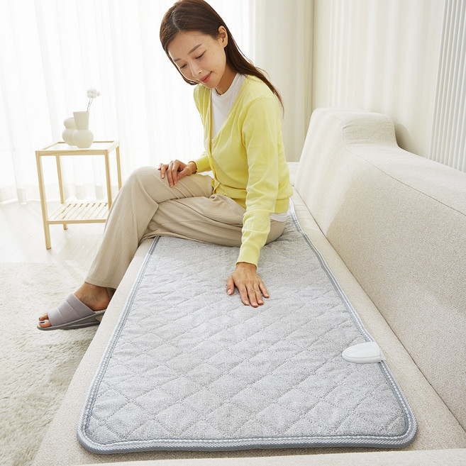 한일좋은자리 전자파없는 탄소전기방석 소파 전기요 온열매트, 4인용(50X180cm), 밀키그레이