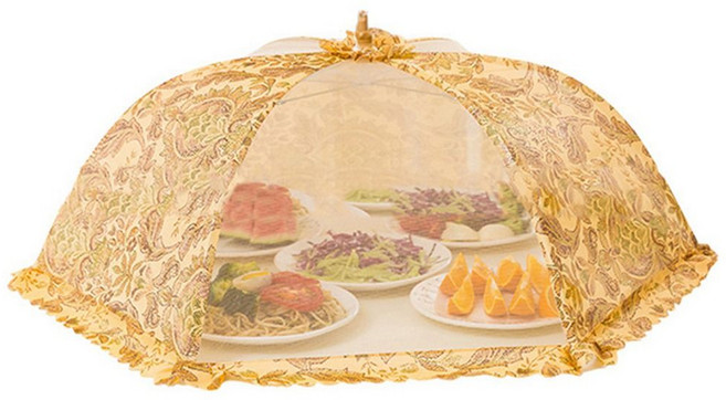 곤충 방지 접이식 레이스 원단 모기 음식 그물 접시 텐트 뚜껑 테이블 커버 가제트, 1개