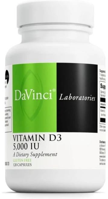 DaVinci Laboratories 다빈치 래버러터리 Vitamin D3 5000 IU 120정 데일리 비타민 C 보충제 Time Release, 1개 - 쿠팡