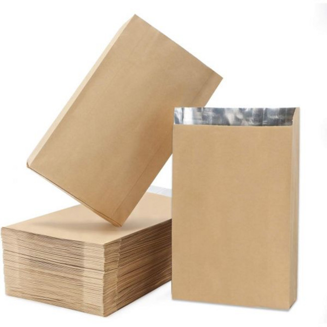 EUSOAR 핫도그 포장지 100 카운트 4.7x1.6x7.7 알루미늄 호일 일회용 식품 보관 가방 주방용 그리스 방지 버거 파우치 치즈버거 자루 BBQ 테이크아웃, 4.7x1.6x7.7 Inch (Pack of 100), Kraft Brown, 1개