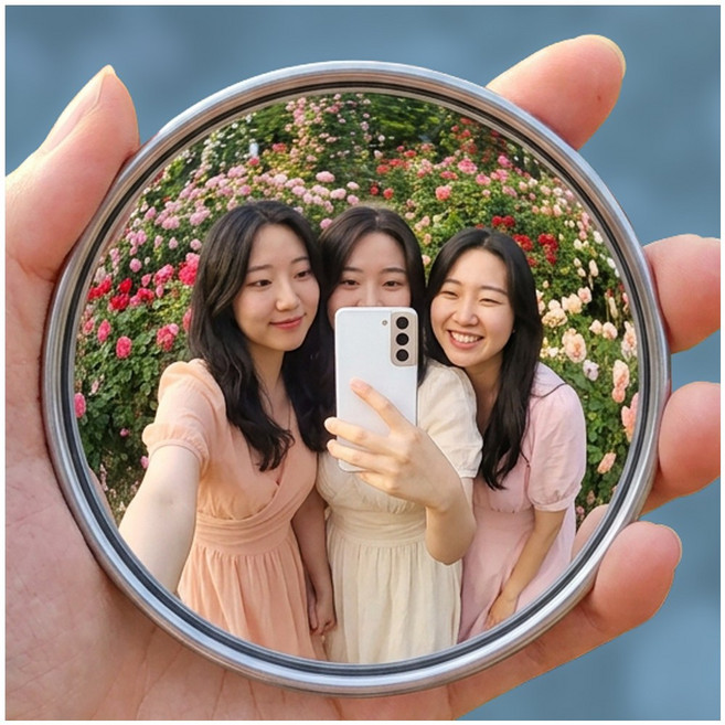 크로비 여행용 볼록거울 셀카촬영 L사이즈, 1개, 메탈그레이