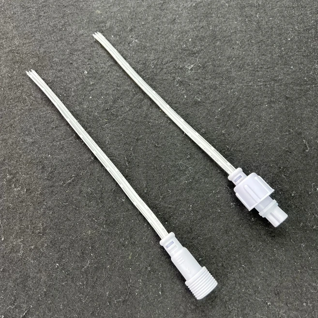 플랫 와이어 완벽방수 피그테일 2 코어 3/4 18AWG 남성 여성 13.5mm RayWu xConnect 스타일 화이트 블랙 20, 01 3P, 02 50cm each, 03 xConnect White