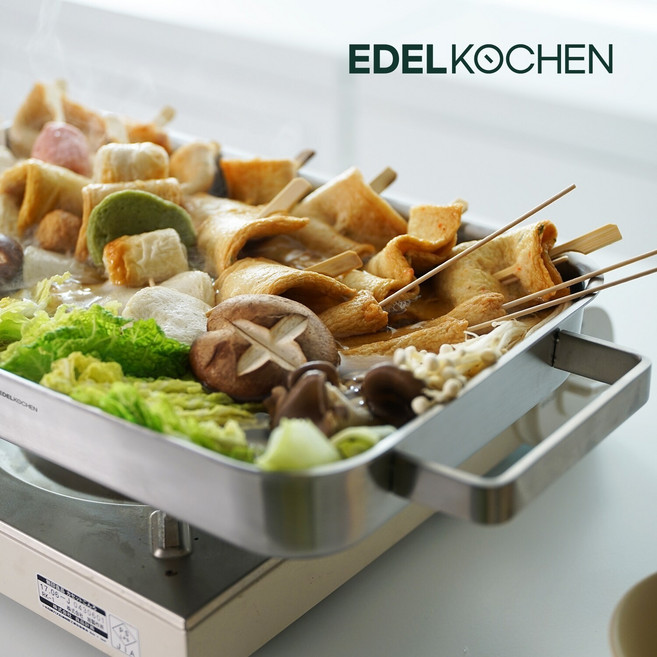 [에델코첸] 통3중 직사각 전골팬 36*22cm (사틴), 1개