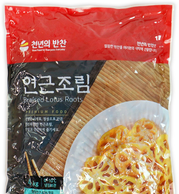 연근조림 4kg 달콤 아삭 양념 밑반찬 대용량 업소용 반찬, 1개