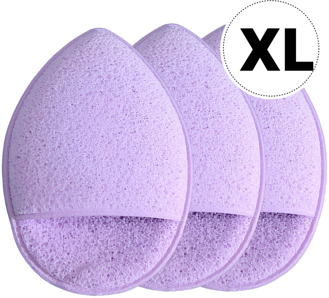PDG 블랙헤드 전용 모공 클렌징 스펀지 세안 퍼프 XL, 3개, 보라색