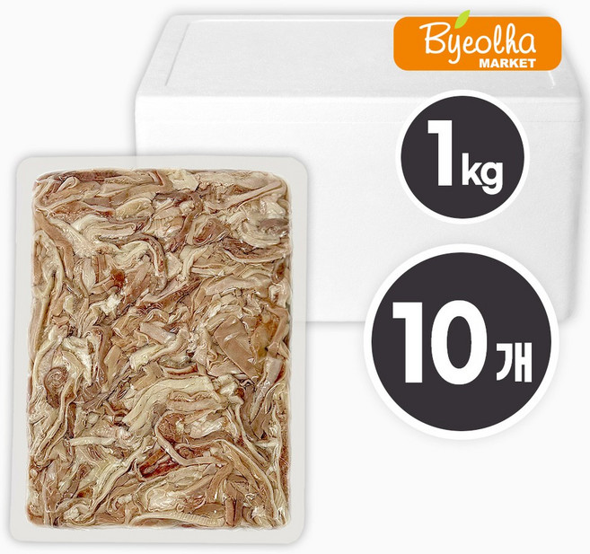 춘풍접객 삶은 돼지 내장 오소리감투 슬라이스 1kg (10개) 대용량 순대 국밥용 냉동 구이 업소용 식당용, 10개