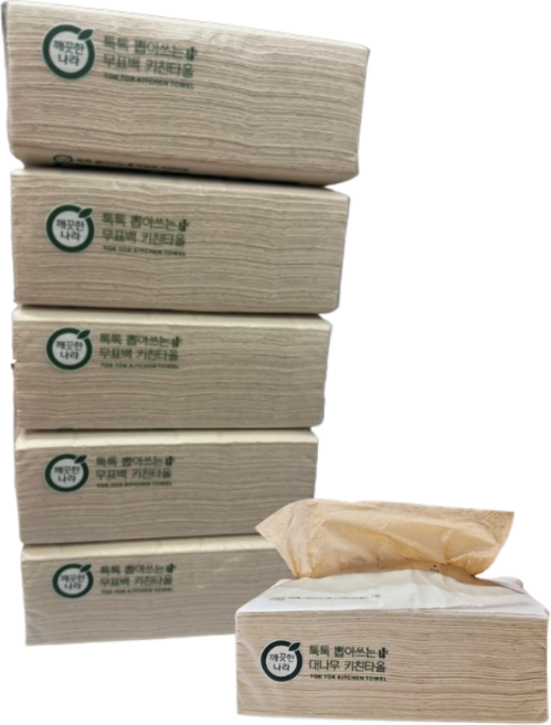 깨끗한나라 톡톡 뽑아쓰는 무표백 키친타올, 100매, 1박스