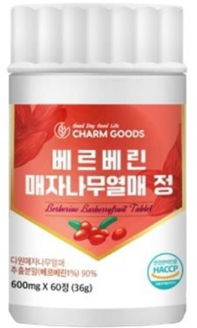 Charm Goods매자나무 열매 효능 분말 가루 파우더 메자나무 내돈내산 후기 효과, 1, 60정