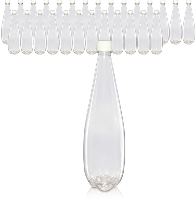 경진기업 유럽형 투명 호프용기 1000cc(A) 28개 28파이 흰색 내압마개포함 맥주병 생맥주배달, 1000ml