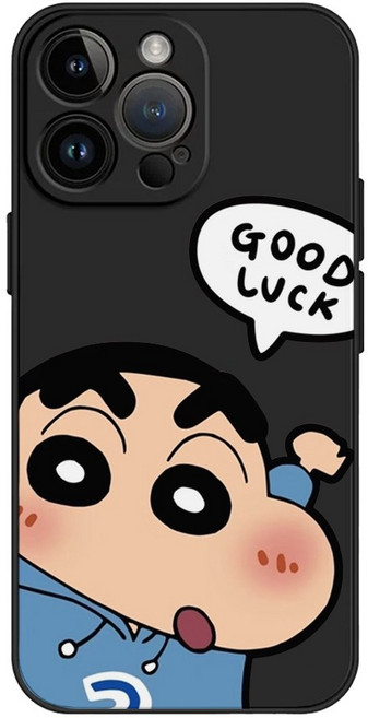 행운을 빌어주는 짱구 갤럭시 아이폰 폰케이스 BLACK