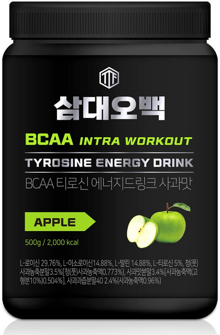 삼대오백 BCAA 티로신 아미노산 글루타민 에너지드링크 헬스보충제 사과맛, 500g, 1개