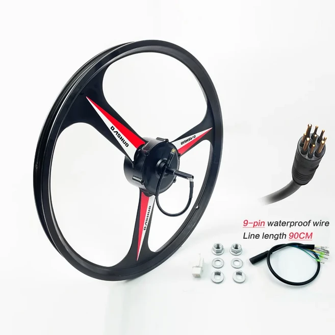 36V48V 전기 자전거 모터의 수정 비 세척 이빨 20 인치 산악 용 통합 휠, 02 20", 01 350W Rear wheel