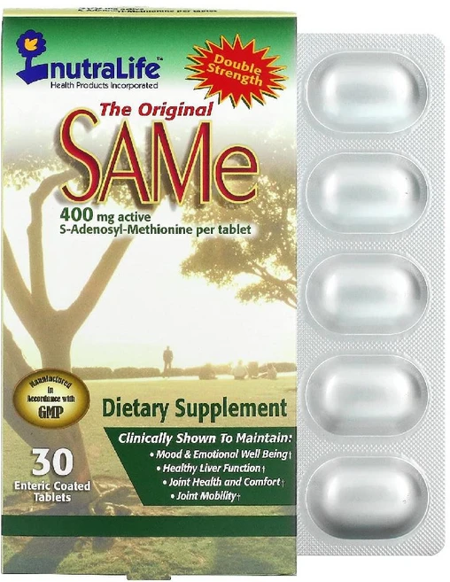 뉴트라라이프 오리지널 SAMe 400mg 장용성 코팅 정제 30정, 120g, 1개 - 쿠팡