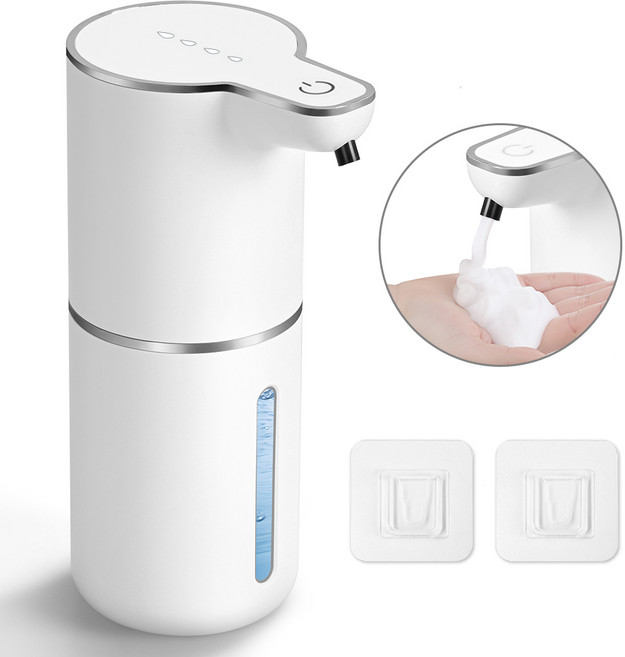 APEXSO 젤/거품타입 자동 디스펜서 손세정기 핸드위시 세제 물비누 리필용기 충전식 화장실 주방 싱크대 욕실, 1개, 거품타입