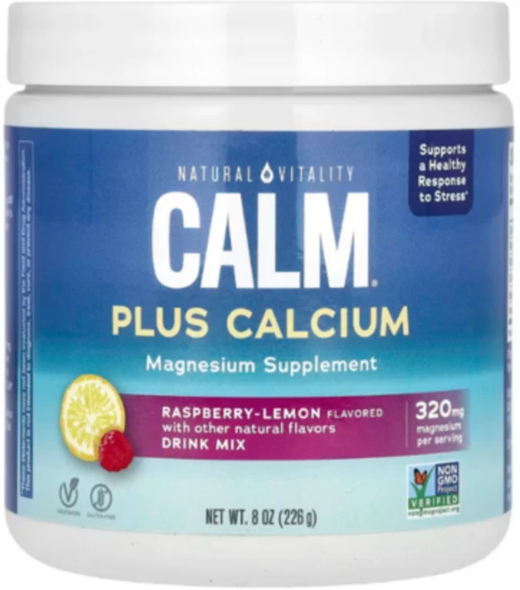 Natural Vitality 네추럴 바이탈리티 캄 플러스 칼슘 드링크 믹스 라즈베리-레몬맛 CALM Calcium, 1개, 226g - 쿠팡
