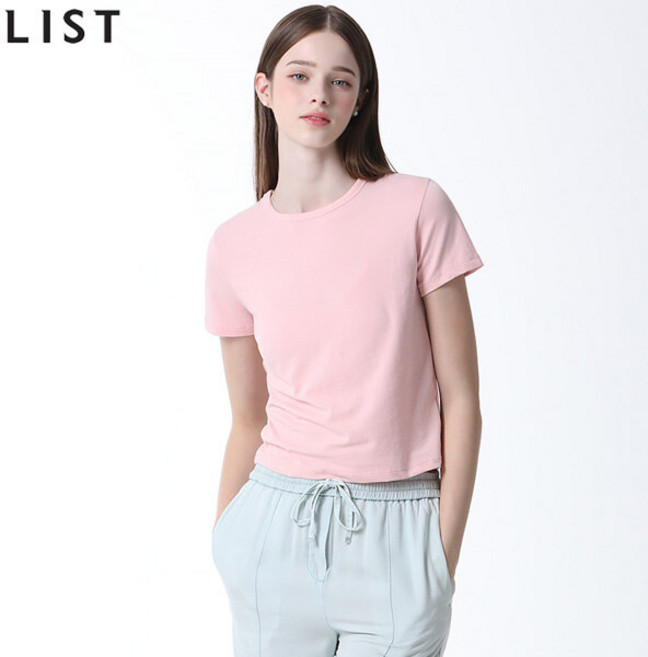 리스트 리스트(LIST) 솔리드 라운드넥 반팔 티셔츠 (택가격: 78000원)