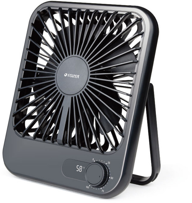 rozet 탁상형 책상용 무선 캠핑용 사무실선풍기 RX-8830, 블랙