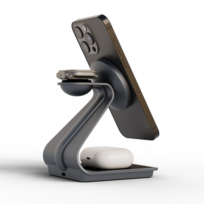 Ekeepment 3in1 맥세이프 고속 무선충전기, 1개, Grey