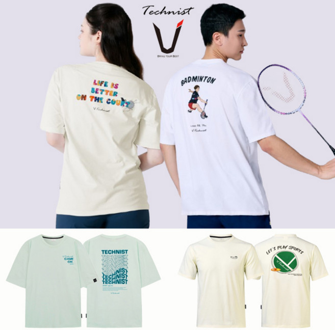 테크니스트 배드민턴 티셔츠 반팔 상의 코튼라이크 오버핏