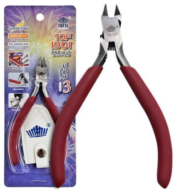TOF-1901 가성비 프라모델공구 건프라니퍼 정밀 외날니퍼, 1세트