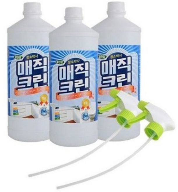 국산 클린맘 매직크린(1000mlx3개 분무기x2개) 홈쇼핑정품 청소박사 세정제, 1L