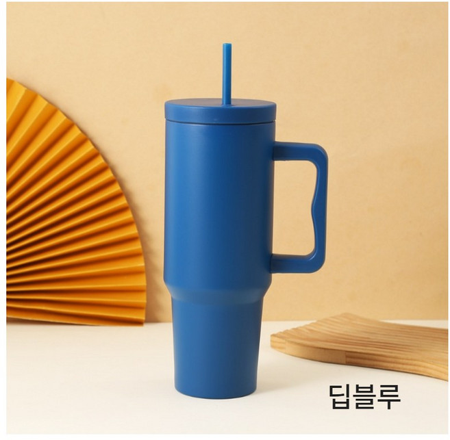 에보윈 심플 1.2리터 대용랑 304스텐 밀폐 텀블러 차량용 빨대포함 40온스, 1개, 1200ml, 딥블루