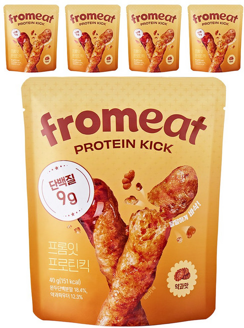 [다이어터 간식] 프롬잇 프로틴킥 약과맛 고단백 과자 캬라멜st 인절미맛, 5개, 40g