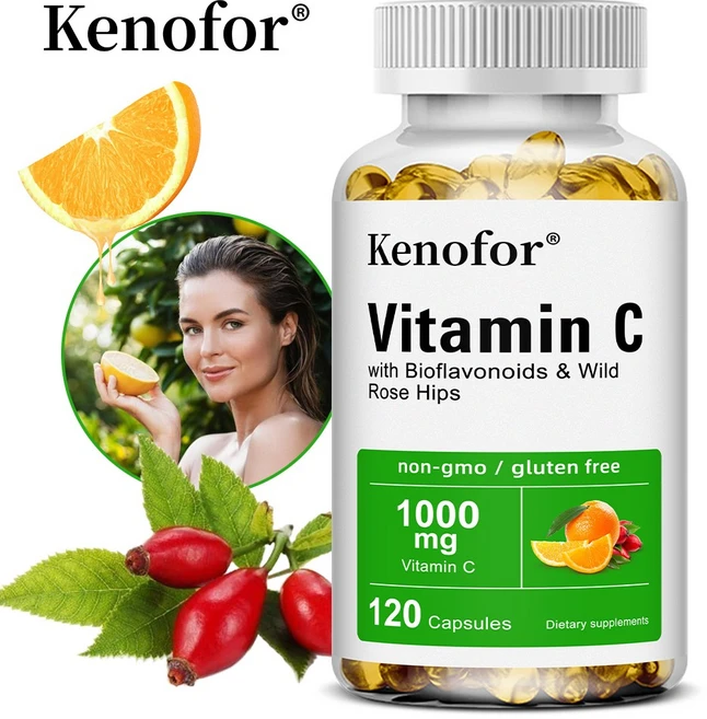 비타민C 1000mg 보충제 - 감귤류 로즈힙 추출물 함유로 면역력 강화 콜라겐 생성 촉진 피부 건강 관리 항산화, 1개, 120회분 - 쿠팡