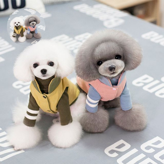 애완용옷 강아지 고양이 누빔 조끼 의류, 네이비