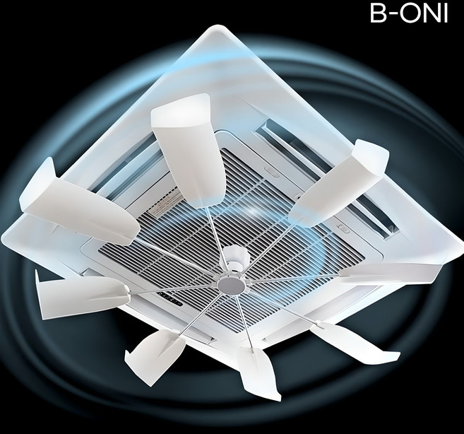 대한민국 생산 비오니 시스템 에어컨 실링팬 바람막이 천장형 윈드바이저 순환팬 바람개비 날개 1set 백색, 1세트