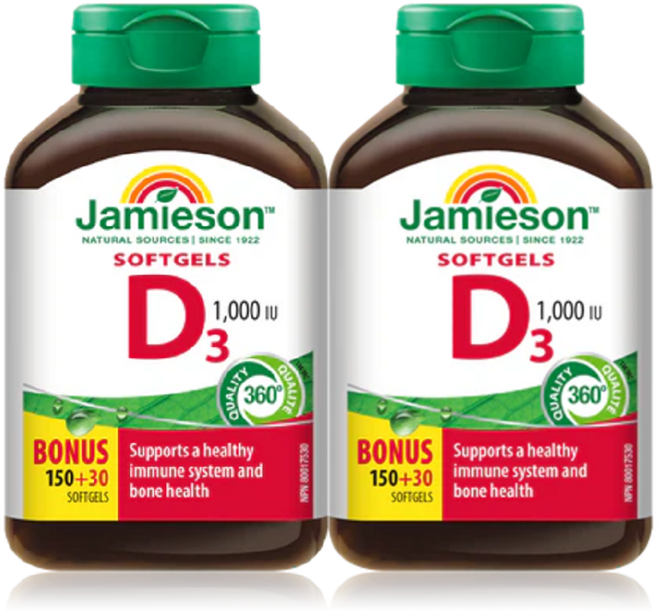 자미에슨 비타민D3 1000IU 180정(2통 12개월분), 2개, 180정