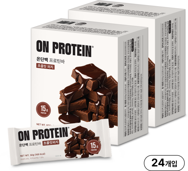온단백 프로틴바 초콜릿퍼지 단백질바, 24개, 50g
