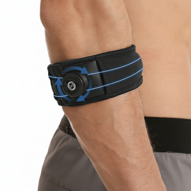 조이제이 골프엘보 엘보우 테니스엘보 팔꿈치 보호대, 블랙, 1개