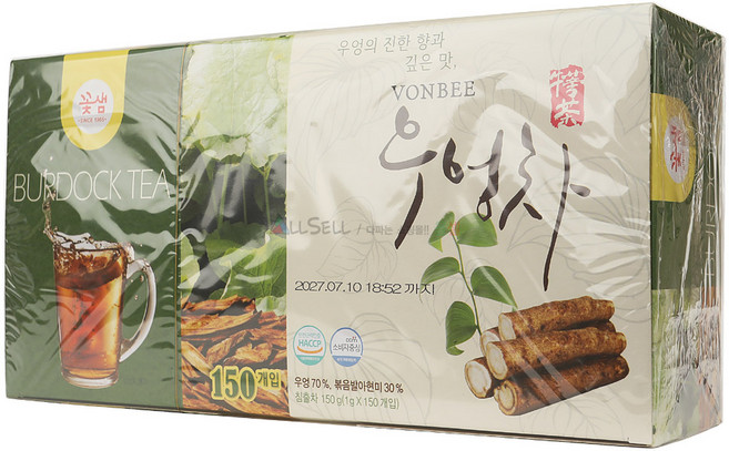 꽃샘 우엉차 티백, 1개, 150개입, 1g