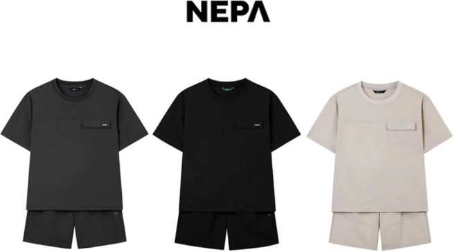 네파 2026 S/S 남성 시어서커 셋업 상하의 세트 반팔 반바지