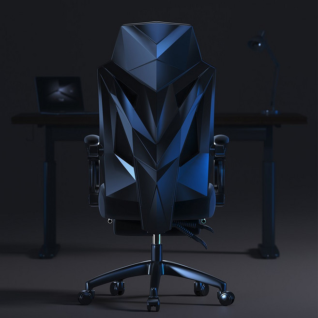 Arcbliss 침대형 리클라이너 특대형 고급 중역 사무용 메쉬 컴퓨터 의자, 블랙+블랙