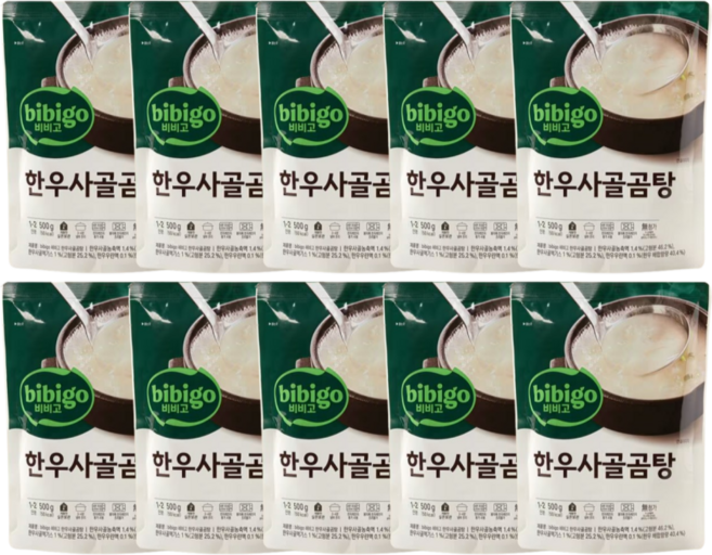 비비고 한우사골곰탕, 500g, 10개