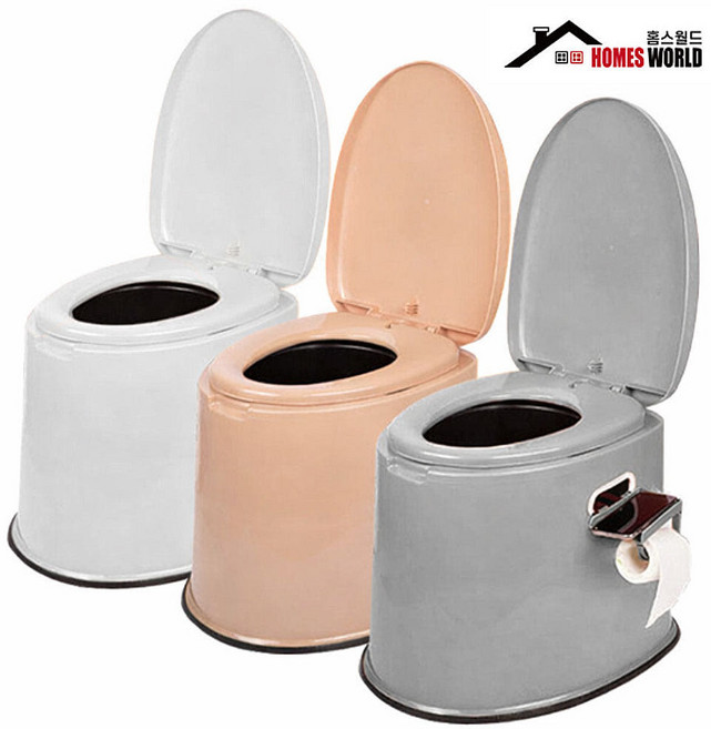 이동식 변기 간이 좌변기 환자용 노인용 화장실, B.이동식좌변기 분리형/그레이, 1개