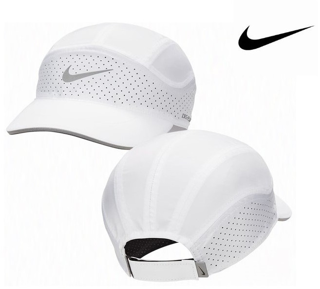나이키 러닝 드라이핏 플라이 캡 언스트럭쳐 리플렉티브 런닝캡, 화이트, 1개