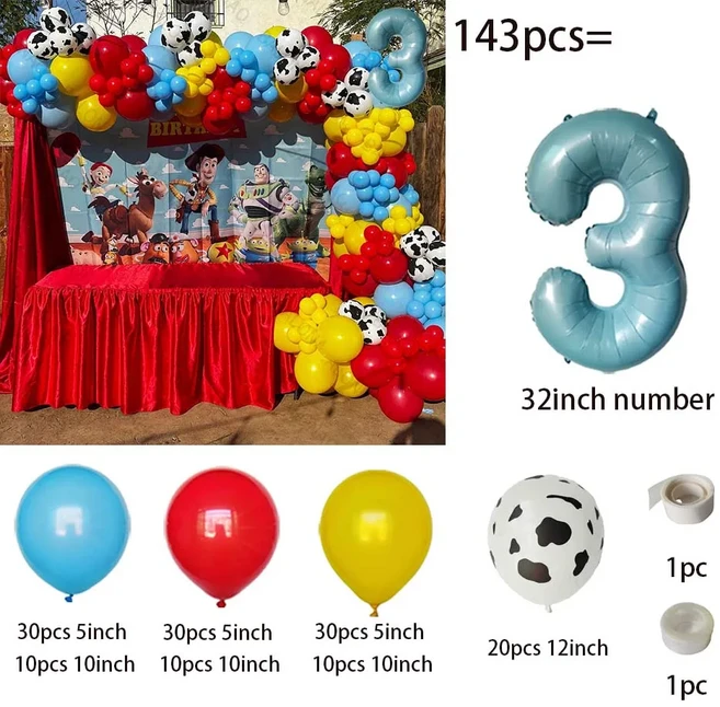 쿠쿠스토어 143개 토이 스토리 생일 테마 파티 풍선 가랜드 아치 키트 버즈 라이트이어 어린이 장식 장난감, 01 as picture, 04 마노